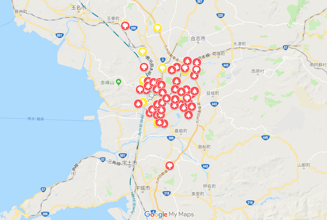 熊本市の桜の公園マップ