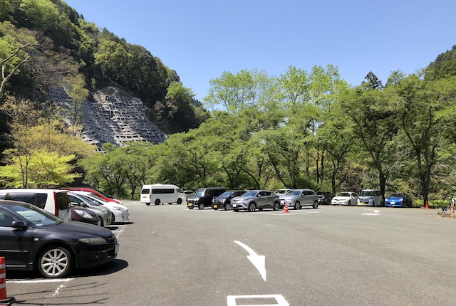 菊池渓谷の駐車場