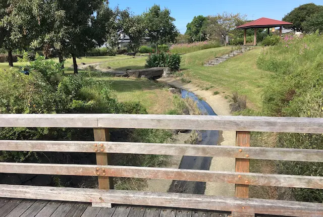 会地公園の水辺の広場