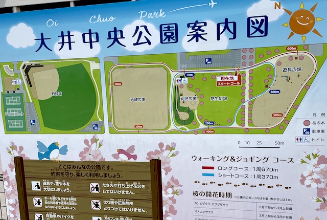 大井中央公園の案内図