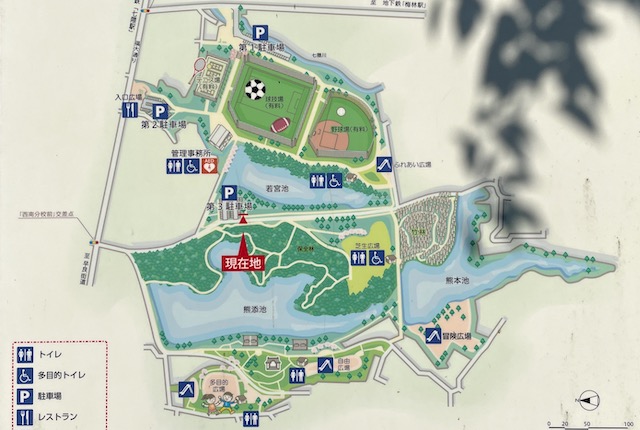 西南杜の湖畔公園の案内図