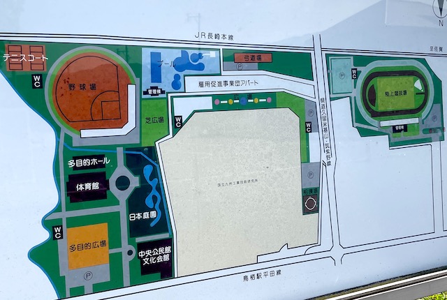 鳥栖市民公園の案内図