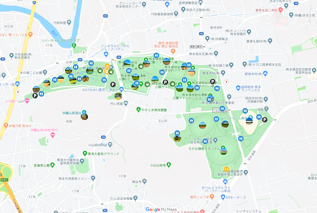 熊本県民総合運動公園の案内図