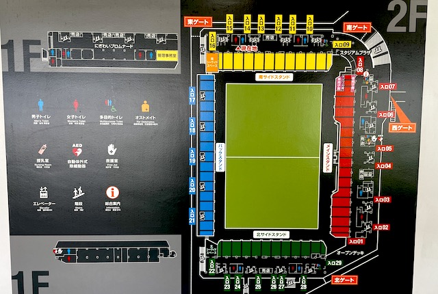 北九州スタジアムの案内図