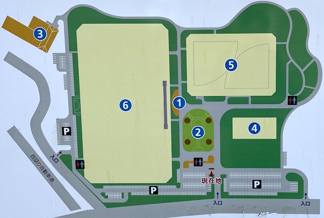 東市来総合運動公園の案内図