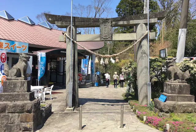 白川水源の鳥居と狛犬