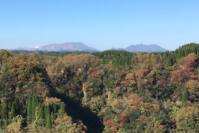 長崎鼻展望台から見える阿蘇五岳