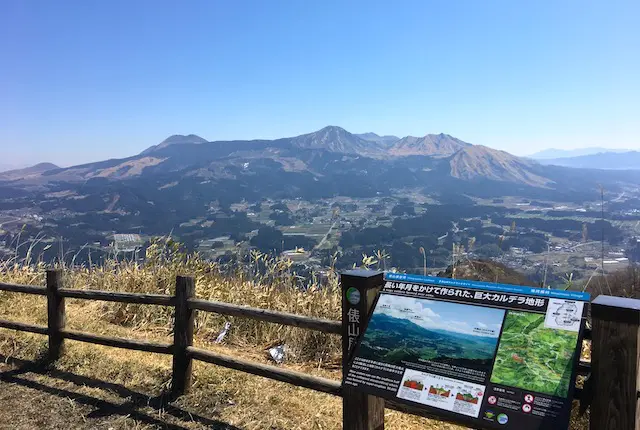 俵山峠展望所と阿蘇五岳