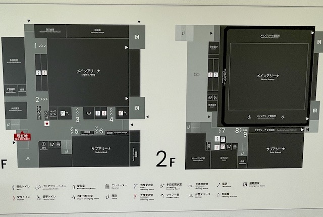 菊陽町総合体育館の案内図